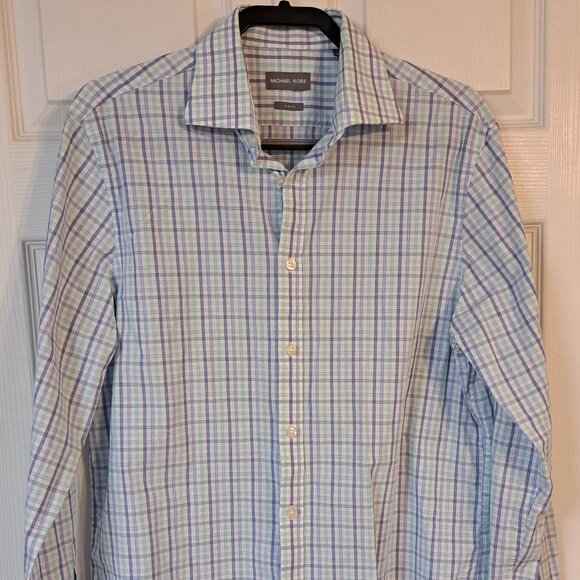 Michael Kors Men's Plaid Long Sleeve Shirt - Picture 1 of 6